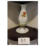 Vintage Fenton Milk Glass Hurricane Lamp