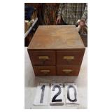 4 Drawer Oak Index Box