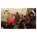 7) Gas Cans, 1) Plastic Jug, Etc.