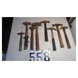 Box Of Hammers, Brass & 3# Sledge ETC