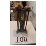 Vintage Croquet Set 1 Mallet Split