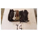 Flat Of Mens Gloves New & Used 6 Pairs