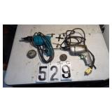1) Electric Drill, 1) Makita Drywall Drill
