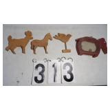 Elephant Bank, 3) Wooden Animals