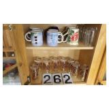 Contents Of Cabinet Glasses and Coffee Mugs