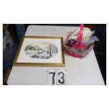 Sewing Bag, Crochet Hooks, Needle Point Pic.