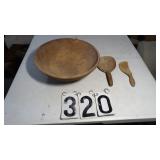 Vintage Salad Bowl 2 Spoons