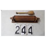 Wooden Rolling Pin & Holder Wooden Mallet