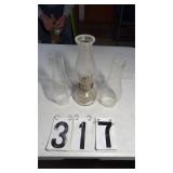 Kerosene Lamp W/ 2 Extra Chimneys