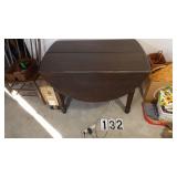 Stained Dark Oak Drop Leaf Table