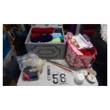 Large Lot Of Yarns, Ribbons & Knitting Needles