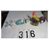 Oleg Cassini, Chicken, Bird Bell, Truck Planter