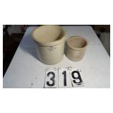 #2 Crock W/Chips Small Crock Cracked