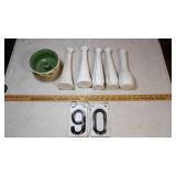 Milk Glass Vases & Planter