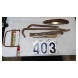 Coping Saw, Flat Bar, Crow bar,