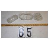 Glass Butter Dish & Candle Holder