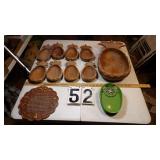 Wooden Pineapple Set, Etc