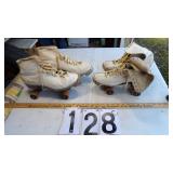 Vintage Wooden Wheeled Roller Skates