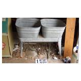 2) Galvinized Wash Tubs W/Stand