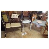 2) Shower Chairs, Porta Potty, 1) NIB Chair
