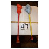 2 Blow Mold Toys 1) Missing Squeeker 1961