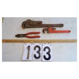 18" Rigid, 10" KS Pro Pipe Wrenches +