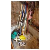 Assortment Of Mops, Brooms, & Dusters