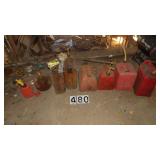 8 Gas Cans & 2 New Nozzles