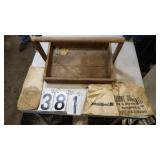 Nail Apron, Popcorn Bag, Vintage Wooden Box