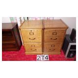 2 Oak File Cabinets