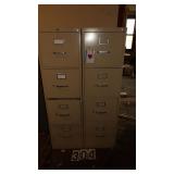 2) 4 Drawer Hon File Cabinets (NO Keys)