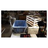 2) Wooden Crates & 2) Baskets