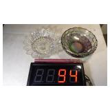 Federal Glass Smoked Iridescent Bowl +