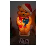 Lighted Santa Bear Blow Mold 35" T