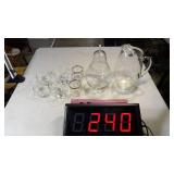 Clear Glass Pitcher & Glasses