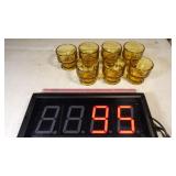 7 Juice Glass Anchor Hocking 31/2" Amber