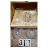 Misc. Clear Glass Pitcher, Cake Plate & Others