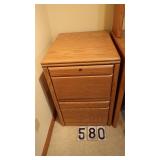 Oak 2 Drawer File Cabinet