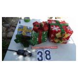 3 Lite Up Christmas Boxes W/Timer