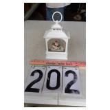 Lighted Glitter Lantern W/ Holiday Scene