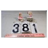 1957 #595 Lefton Signed, 1) Unsigned