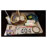 Crochet Books, Yarn, Hooks Basket