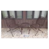 2 Metal Outdoor Spring Chairs W/Table