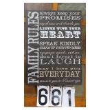 Family Rules Wall Hanging