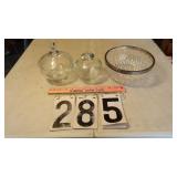 Etched Glass Candy Dish & Others