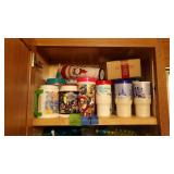 Shelf Of Thermal Travel Cups, Disney & Others
