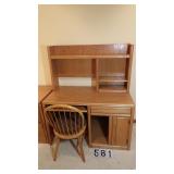 Oak Computer Desk W/Chair 48' X 24' X 56T
