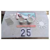 St Nicholas Square Cups&Plate, Tea Light