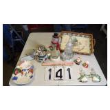 Christmas Night Lights, Snowglobes, Basket