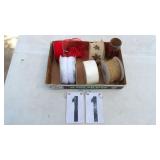 2 Rolls Of Burlap Ribbon And Others